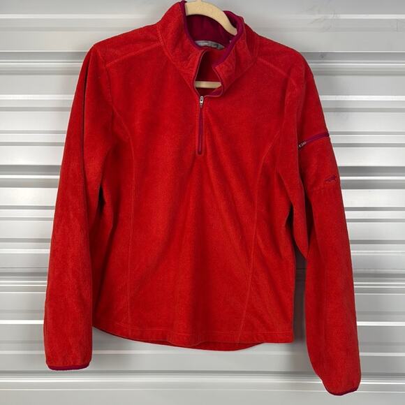 Horny Toad Vibrant Orange and Pink Quarter Zip Pullover - Picture 1 of 7